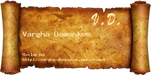 Vargha Domonkos névjegykártya
